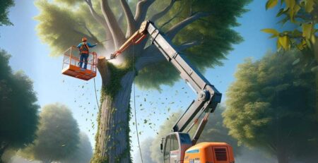 Boom lifts for tree trimming